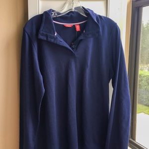 Large navy oversized collared sweatshirt from izod